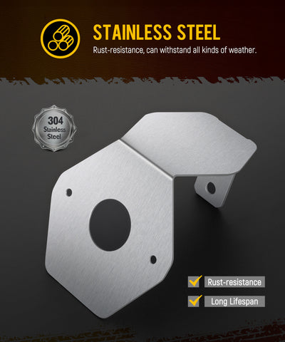 Image of Partsam 2Pcs Watermelon Light Brackets, Stainless Steel Watermelon Mirror Turn Signal Angled Bracket Holder, Light Not Included