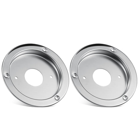 Image of Partsam 2Pcs Watermelon Lights Bunk Adapter, Stainless Steel Round Marker Light Bezel Cover, Mounting Bracket for Any 4" Hole, Light Not Include