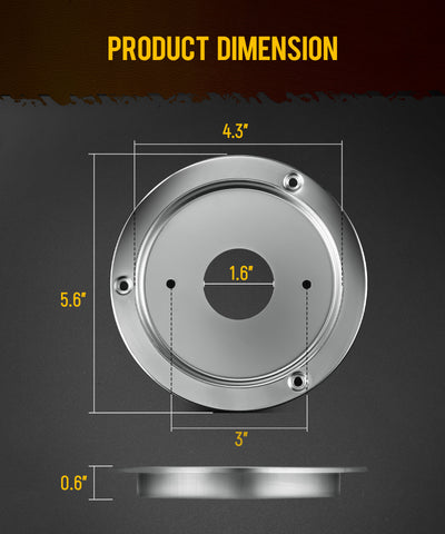 Image of Partsam 2Pcs Watermelon Lights Bunk Adapter, Stainless Steel Round Marker Light Bezel Cover, Mounting Bracket for Any 4" Hole, Light Not Include