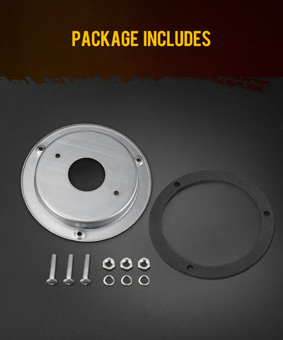 Image of Partsam 2Pcs Watermelon Lights Bunk Adapter, Stainless Steel Round Marker Light Bezel Cover, Mounting Bracket for Any 4" Hole, Light Not Include