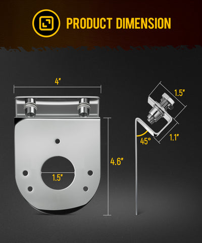 Image of PARTsam 2Pcs Watermelon Light Under Glow Frame Brackets, 45 Degree Angled Clamp-On Mount No Drilling Required, Stainless Steel, Universal for Semi-Trucks Trucks Pickup