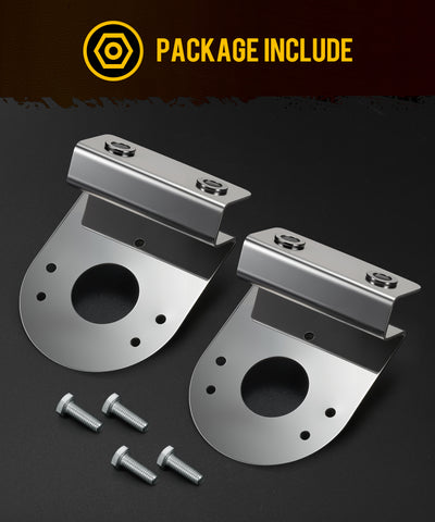 Image of PARTsam 2Pcs Watermelon Light Under Glow Frame Brackets, 45 Degree Angled Clamp-On Mount No Drilling Required, Stainless Steel, Universal for Semi-Trucks Trucks Pickup