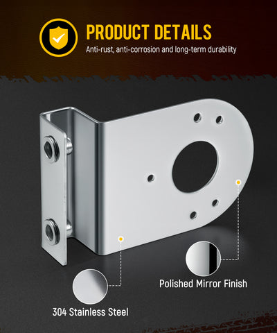 Image of PARTsam 2Pcs Watermelon Light Under Glow Frame Brackets, 90 Degree Angled Clamp-On Mount, No Drilling Required, Stainless Steel, Universal for Semi-Trucks Trucks Pickup