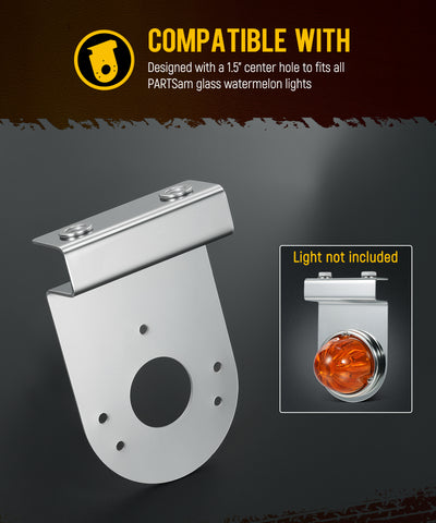 Image of PARTsam 2Pcs Watermelon Light Under Glow Frame Brackets, 90 Degree Angled Clamp-On Mount, No Drilling Required, Stainless Steel, Universal for Semi-Trucks Trucks Pickup