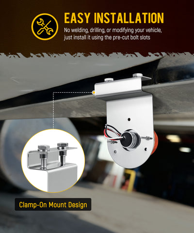 Image of PARTsam 2Pcs Watermelon Light Under Glow Frame Brackets, 90 Degree Angled Clamp-On Mount, No Drilling Required, Stainless Steel, Universal for Semi-Trucks Trucks Pickup