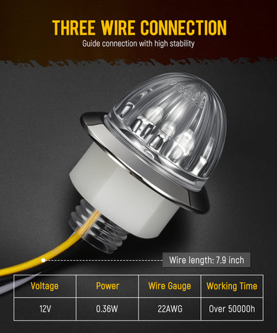 Image of Partsam 10 Pcs Red Watermelon Side Marker LED Dual Function Strobe + Marker Lights, 12V Side Clearance Tail Griller Flash Lights Turn Signal Warning Waterproof Light for Trailer Truck RV