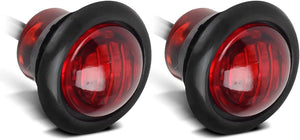 Partsam Pair 3/4" Mini Marker Clearance Light Tail Brake Light 1 Diode Red Light,3 Wires