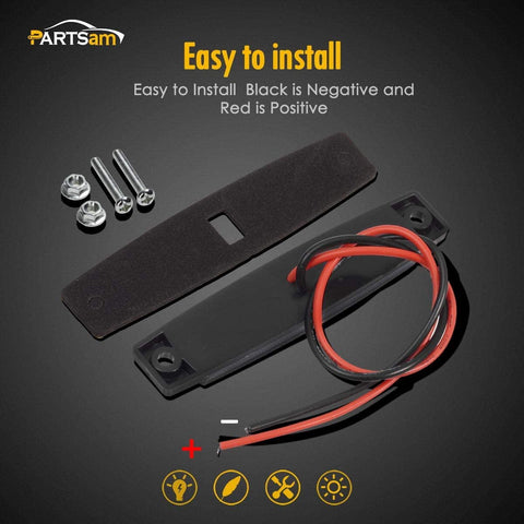 Image of Partsam 5Pcs 3.8" Thin Red Led Side Marker Clearance indicator Lights 6 LED Smoke Lens Waterproof 12V, Trailer marker lights, Led marker lights for trucks, Truck RV cab marker lights