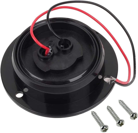 Image of Partsam 2 inch White 6LED Marker Lights Truck Trailer RV Clearance Light, 2" Round Reverse/Backup Lights, Interior Courtesy Light, Flange Mount, Clear Lens, 12V