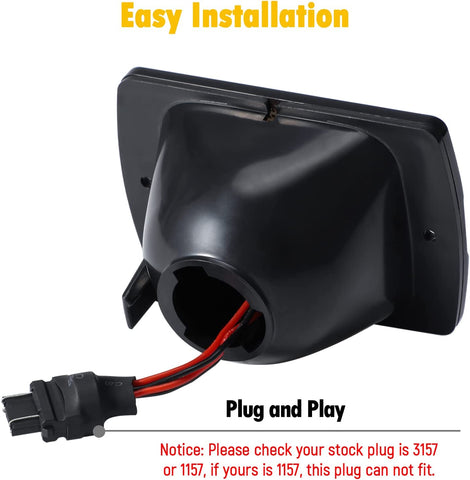 Image of Partsam 2Pcs Front Turn Signal Lights Lamps Assembly Amber 24LED Signal Light w/White DRL Compatible with Wrangler YJ 1987-1993 with 3157 Plug, Smoke Lens