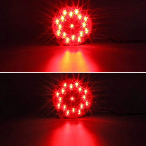 Image of Partsam 1pc 7 Inch Round Led Trailer Tail Lights Red 17 LED Stop/Tail/Turn Bus Light Submersible 12V Sealed Truck Trailer RV UTE UTV Stop Lights Brake Lights/Parking Lights with Inner Reflex Lens