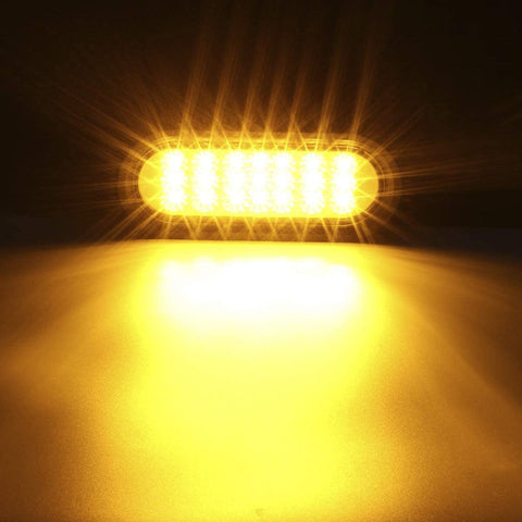 Image of Partsam 2 Pcs AMBER Oval 6-1/2" Sealed LED Turn Signal and Parking Light Kit with Mounting Brackets, Grommet and Plug, Faceted Led Trailer Lights w Amber Reflector on trailers less than 80" wide