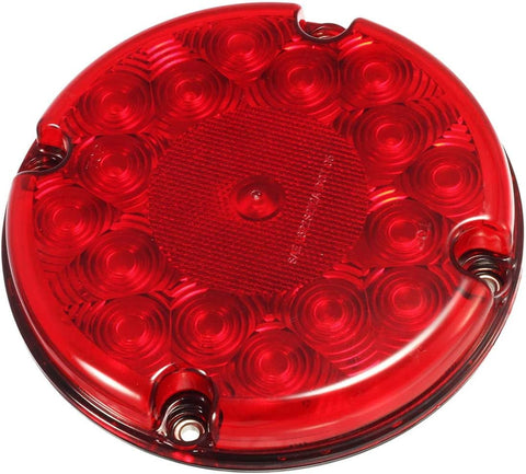 Image of Partsam 1pc 7 Inch Round Led Trailer Tail Lights Red 17 LED Stop/Tail/Turn Bus Light Submersible 12V Sealed Truck Trailer RV UTE UTV Stop Lights Brake Lights/Parking Lights with Inner Reflex Lens