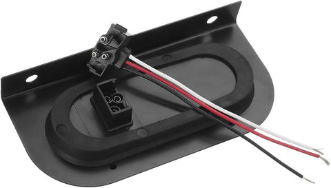 Image of Partsam 2 Pcs AMBER Oval 6-1/2" Sealed LED Turn Signal and Parking Light Kit with Mounting Brackets, Grommet and Plug, Faceted Led Trailer Lights w Amber Reflector on trailers less than 80" wide