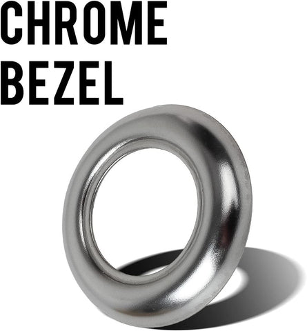 Image of Partsam Truck Trailer Led Marker Lights 3/4" Round Bezels Cover Mount Clearance Bullet Marker lights, Mini Round Stainless Steel Trim Ring Bezel For all 3/4" Clearance Lights