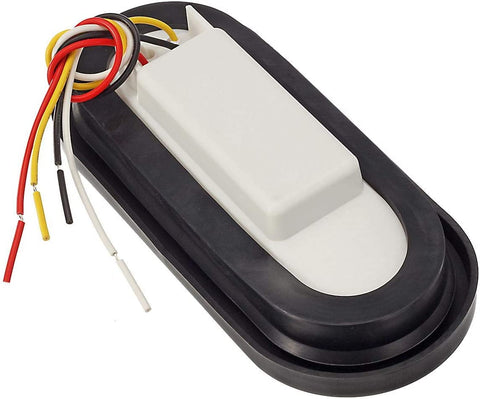 Image of Partsam 2 Pcs 6" inch Oval Truck Trailer Led Tail Stop Brake Lights Taillights Running Red and Amber Parking Turn Signal Lights, Sealed 6 inch oval led trailer tail lights w reflectors Flush Mount