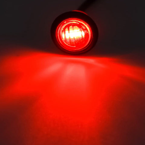 Image of Partsam Pair 3/4" Mini Marker Clearance Light Tail Brake Light 1 Diode Red Light,3 Wires