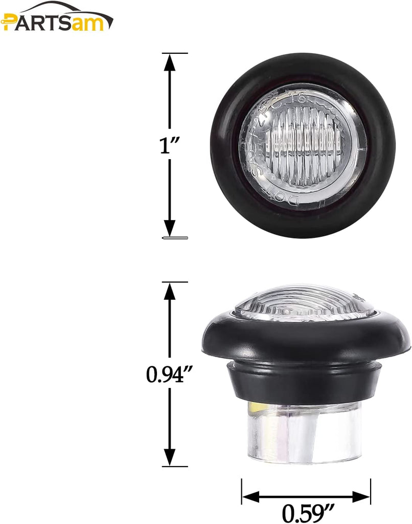 Partsam 2Pcs 3/4" Round LED Marker Light Red to Purple Auxiliary Light Dual Revolution Side Marker Clearance Light Indicators Grommet Bullet Light for Trailer Truck Camper RV
