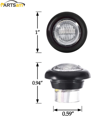 Image of Partsam 2Pcs 3/4" Round LED Marker Light Amber to Green Auxiliary Light Dual Revolution Side Marker Clearance Light Indicators Grommet Bullet Light for Trailer Truck