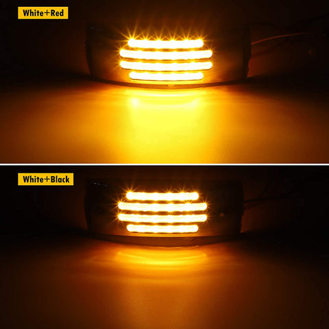 Image of Partsam 2Pcs Flat Line 6 Inch Rectangle Led Marker Clearance Lights and Turn Signal Lights 22 Diodes Amber Chrome Housing, 2x6 Rectangular Led Marker Lights Surface Mount