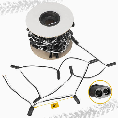 Image of Partsam Double Female Bullet Plug Wire Harness Roll - 6" Lead