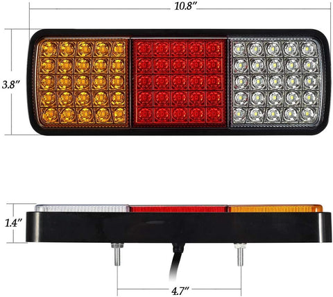 Image of Partsam 2Pcs 75 LED Truck Tail Light Bar Waterproof 12V Turn Signal Brake Reverse Running Lights Taillight IP68 for Boat Snowmobile Utility Trailer Flatbed Trucks Bed Pickups RV Camper UTV UTE Vans