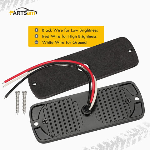 Image of Partsam 2Pcs 4.4" White 24 LED Trailer Marker Lights Aluminum Housing Surface Mount Clearance Lights Reverse/Backup Running Lights for Motorcycle Trailer Truck Tractor RV