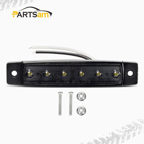 Image of Partsam 20Pcs 3.8" Smoked Thin line White Led Side Marker Clearnce/Indicator Lights, Boat Marine Cabin Courtsey Lights, 6 LED Surface Mount For Utility Boat Cargo Trailer Truck RV Camper