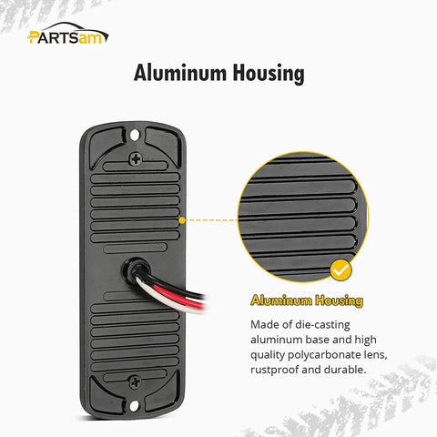 Image of Partsam 2Pcs 4.4" White 24 LED Trailer Marker Lights Aluminum Housing Surface Mount Clearance Lights Reverse/Backup Running Lights for Motorcycle Trailer Truck Tractor RV