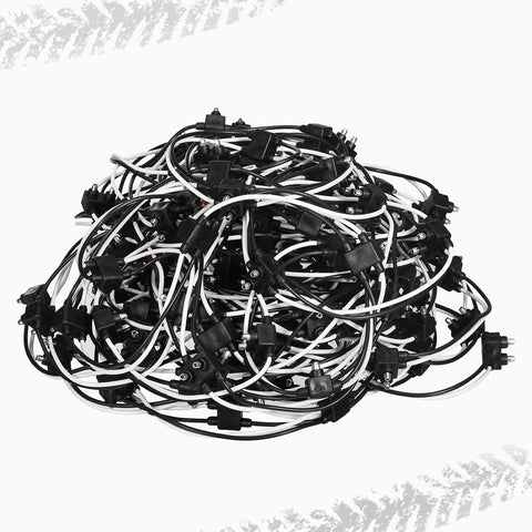 Image of Partsam Double Male Bullet Plugs 2 Prong Continuous Wire Harness Roll for Side Clearance Marker Light,150 Male Plugs, 6" Lead Between Plugs