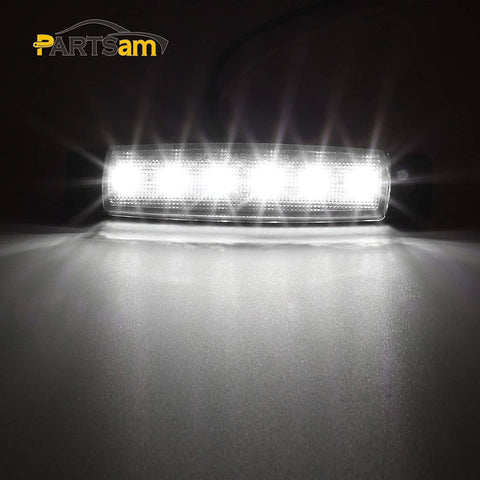 Image of Partsam 20Pcs 3.8" Smoked Thin line White Led Side Marker Clearnce/Indicator Lights, Boat Marine Cabin Courtsey Lights, 6 LED Surface Mount For Utility Boat Cargo Trailer Truck RV Camper
