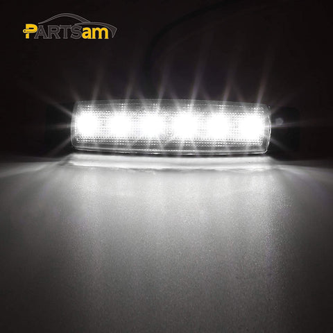 Image of Partsam 10Pcs 3.8" Inch Smoked 6 White LED Boat Interior Navigation Courtesy Utility Strip Light Bar Marine Deck Transom Step Cockpit Lighting Lamp Waterproof for Fishing Pontoon Kayak Yacht Sailboat