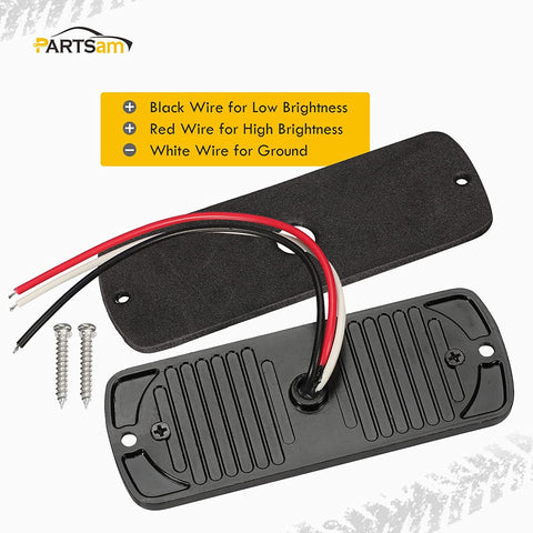 Image of Partsam 4Pcs 4.4" Red 24 LED Stop Brake Turn Tail Lights, IP67 Waterproof Aluminum Housing Surface Mount Marker Lights for Trailer Truck Tractor RV