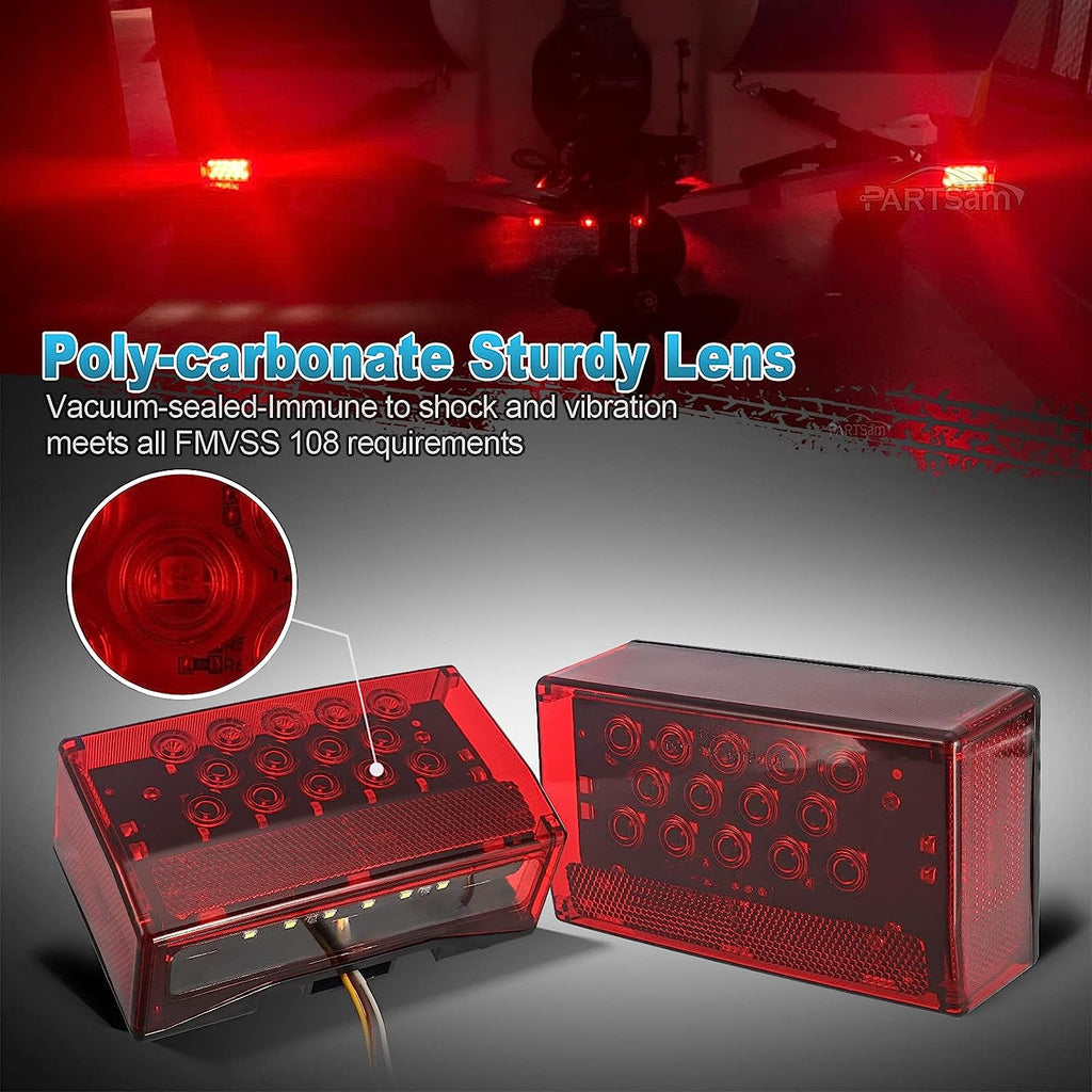 Partsam 6" Rectangular LED Combination Tail Lights Kit