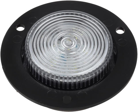 Image of Partsam 2 inch White 6LED Marker Lights Truck Trailer RV Clearance Light, 2" Round Reverse/Backup Lights, Interior Courtesy Light, Flange Mount, Clear Lens, 12V