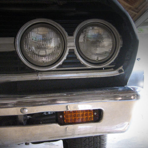 Image of Partsam 2Pcs 2" x 6" Rectangular Trailer Marker LED Lights 21 Diodes with Chrome Plastic Light Bezel w/Visors, Amber 6" x 2" Rectangular LED Marker Lights/Turn Signal lights Surface Mount