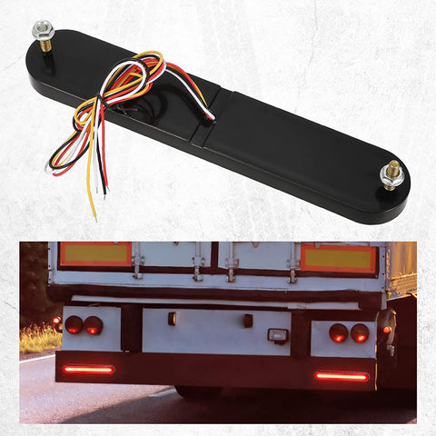 Image of Partsam 1 Pair 9.5 inch Halo Neon Led Truck Trailer Tail Light Bar 100 LED 2835 SMD Amber Red Stop Flowing Turn Signal Brake Rear Tail Light Trailer Truck Smoke Lens