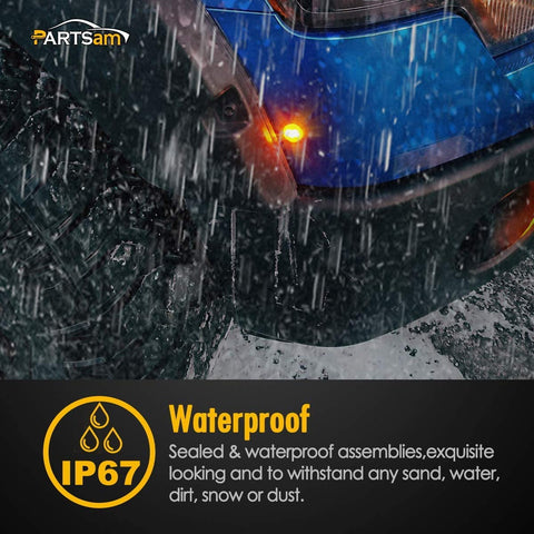 Image of Partsam 10pc 3/4" Round Red Marker Light 3 Wire Clearance Light Indicator Light Bullet Marker Light for Truck RV Car Bus Trailer Van Caravan,12V, Clear Lens