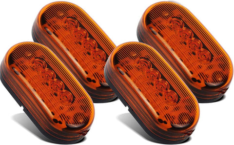 Image of Partsam 4pcs Amber 10LED Side Marker Clearance Light for Trailer Truck RV Camper, 4 inch, 4x2 Rectangular Rectangle Led Lights Identification Lights 12V