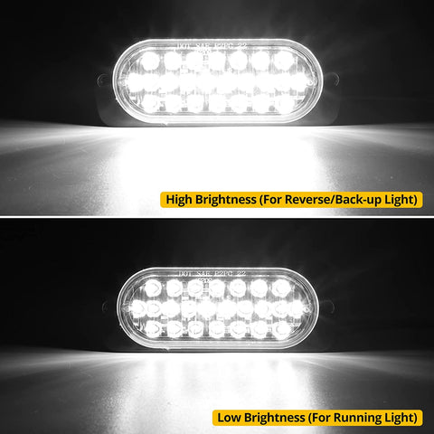 Image of Partsam 2Pcs 4.4" White 24 LED Trailer Marker Lights Aluminum Housing Surface Mount Clearance Lights Reverse/Backup Running Lights for Motorcycle Trailer Truck Tractor RV