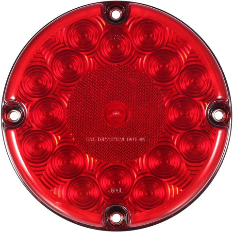 Image of Partsam 1pc 7 Inch Round Led Trailer Tail Lights Red 17 LED Stop/Tail/Turn Bus Light Submersible 12V Sealed Truck Trailer RV UTE UTV Stop Lights Brake Lights/Parking Lights with Inner Reflex Lens