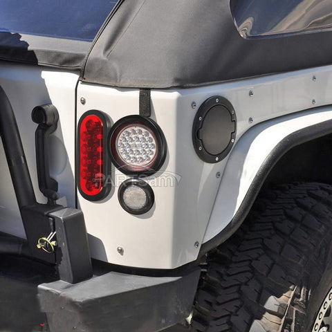 Image of Partsam 2Pcs 6 Inch Oval Trailer Tail Lights Red 10 LED, 6" Inch Red Oval Led Stop Turn Tail Lights Sealed with Lights, Grommets and Wire Pigtails for Truck Trailer (Turn, Stop, Brake and Tail Light)