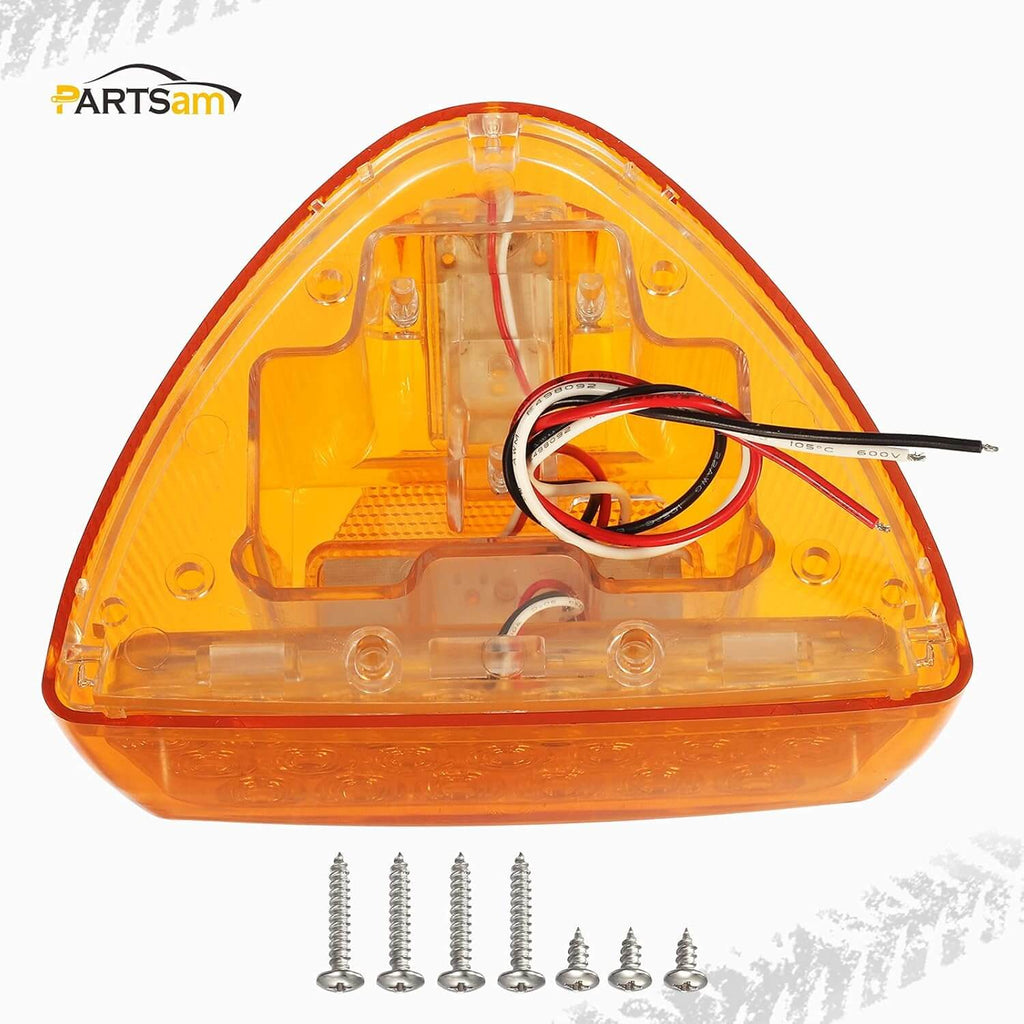 Partsam 1PC Amber 31 LED Headlight Turn Signal Lights with 3 Wires Front/Park/Turn Functions, Replacement for Peterbilt 379 359 357 365 378