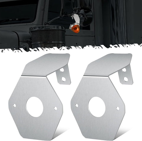 Image of Partsam 2Pcs Watermelon Light Brackets, Stainless Steel Watermelon Mirror Turn Signal Angled Bracket Holder