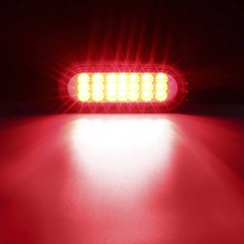 Image of Partsam 2Pcs Oval 6-1/2" Red Led Trailer Tail Lights 21LED Surface Mount LED Brake Stop Turn Tail Light Trailer Truck RV Sealed Faceted Trailer Taillights w Red Reflector Flange Mount