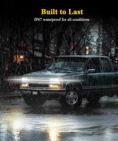 Image of Partsam LED Headlights Assembly DOT Approved with Start Animation DRL Sequential Turn Signal Hi/Low Beam Lights Replacement for OBS Truck Silverado C/K 1500/2500/3500 88-98, 6500K 12V IP67