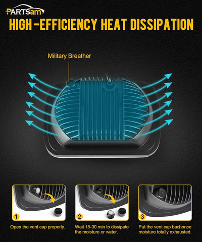 Image of Partsam 2PCS H6054 LED Headlights 7x6 5x7 Headlamp Anti-glare Hi/Low Sealed Beam with Blue DRL Lights Compatible with Jeep Cherokee XJ Wrangler YJ Ford Chevy GMC Toyota Nissan Dodge etc