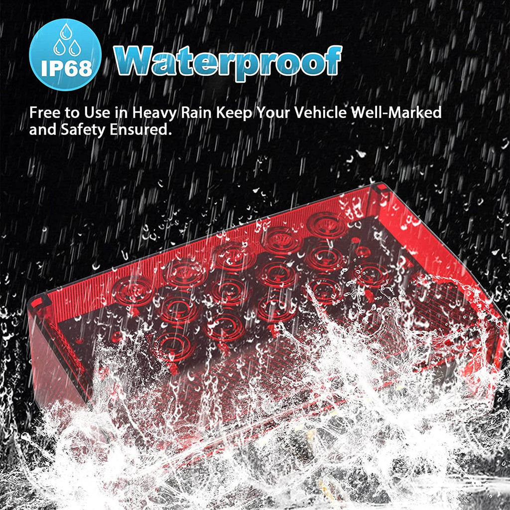 Partsam 6" Rectangular LED Combination Tail Lights Kit