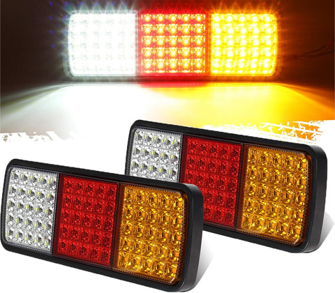 Image of Partsam 2Pcs 75 LED Truck Tail Light Bar Waterproof 12V Turn Signal Brake Reverse Running Lights Taillight IP68 for Boat Snowmobile Utility Trailer Flatbed Trucks Bed Pickups RV Camper UTV UTE Vans