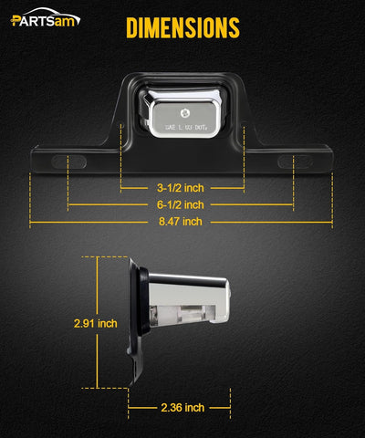 Image of Partsam LED License Plate Light Chrome Waterproof 12V DC License Tag Light with Holder Drainage Hole Steel Bracket Mount ABS Housing AS Lens for Trailer Truck Pickup UTV ATV RV Boat 12V DOT Compliant
